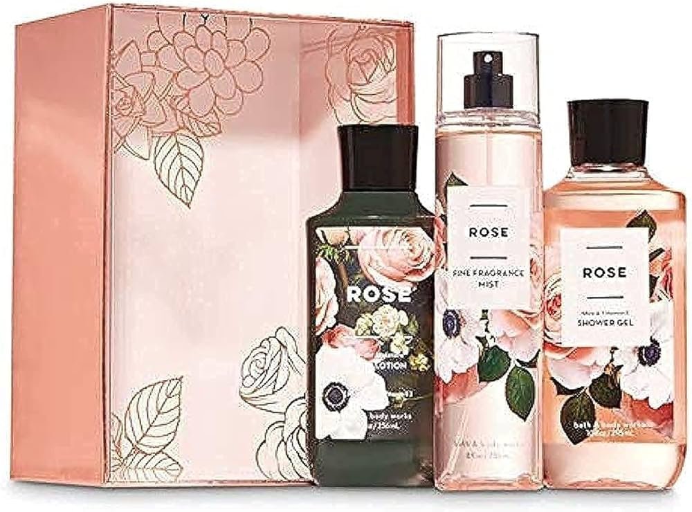BATH AND BODY WORKS 3 IN 1 ROSE GIFTSET
